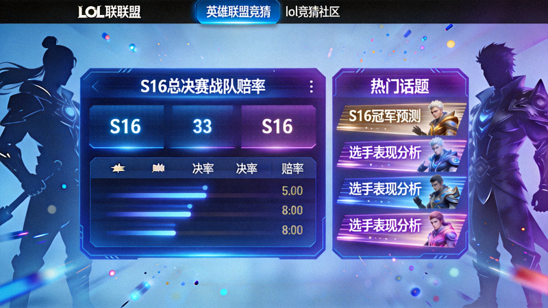 LOL电竞竞猜官方网站S16动态配图，英雄联盟竞猜与lol竞猜社区热门话题讨论界面